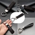 Porte-clé lanière en fibre de carbon  et métal avec Logo