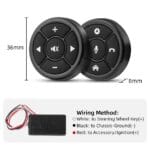 Bouton commande de volant de voiture sans fil HD, 10 touches, universel pour voiture Noir/Argent TOPSYSTEME – Image 6