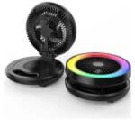 Delxo Enceinte Bluetooth avec ventilateur RGB