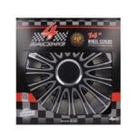 4pcs Jeu Enjoliveurs De Roue 14" LEMANS PRO SILVER BLACK – Image 2