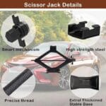 Kit de cric de voiture  avec poignée à cliquet 1,5T – Image 5