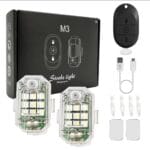 2 pcs Lumière stroboscopique à LED d'avertissement pour moto, voiture, vélo, étanche