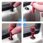 Lot de 4 boutons de verrouillage de porte de voiture - Gris – Image 5