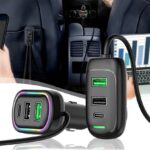 Chargeur de voiture USB à 6 ports avec lumière RGB Charge rapide 48W – Image 2