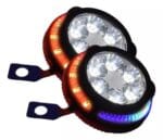 Paire de Phare 6 Led RGB Auxiliaire Base Universelle Moto