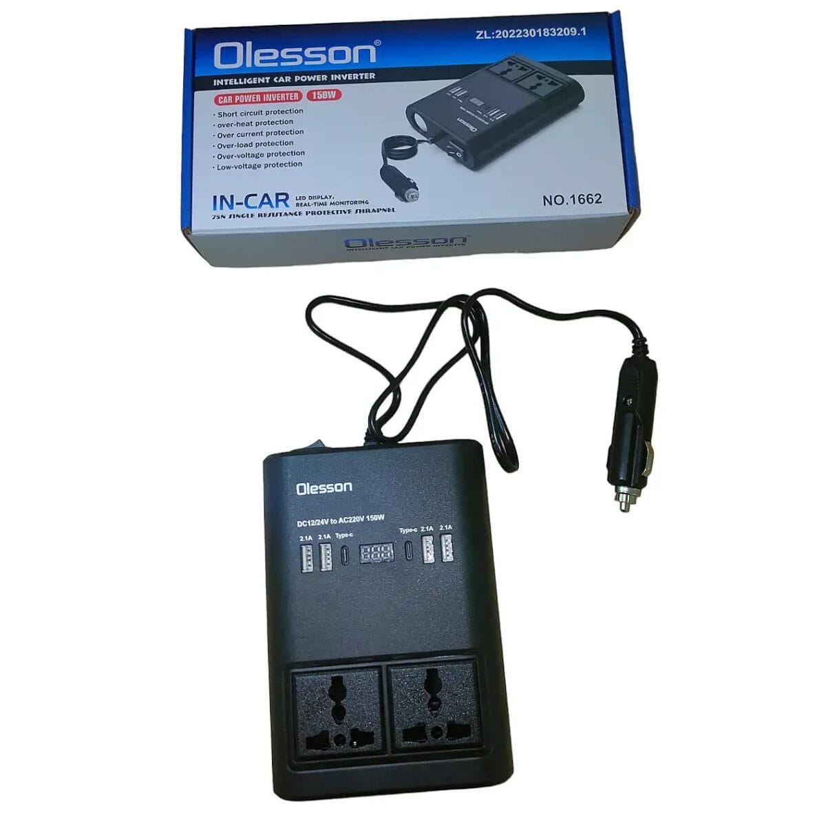 Convertisseur de tension en voiture avec surveillance de puissance 150W – Image 2