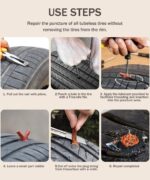 Kit de réparation de pneus de voiture 9Pcs – Image 3