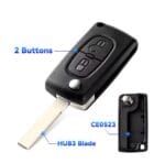 Coque de Clé Pour Peugeot 207 2 Bouton – Image 3