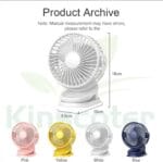 Ventilateur portable à pince  chargement USB avec LED – Image 4