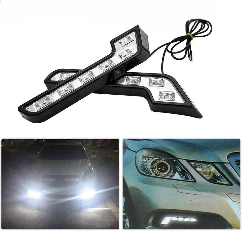 1000032128.jpg Lot de 2 feux de jour 6 LED pour voiture - Blanc - 12V – Image 1
