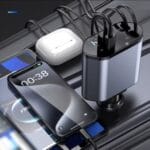 Chargeur de Voiture Fast Charge 4-en-1 (66W) – Câbles Rétractables Type-C & iPhone – Image 5