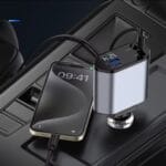 Chargeur de Voiture Fast Charge 4-en-1 (66W) – Câbles Rétractables Type-C & iPhone – Image 4