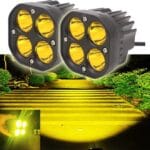 2pcs Loupe antibrouillard lumière jaune/blanc 6500K 10-30V – Image 2