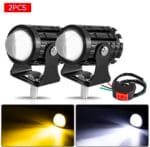 Led antibrouillard pour moto blanc et jaune – Image 3