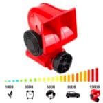 Klaxon d'air de voiture 12V 115dB rouge Compact double ton – Image 2