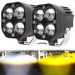 2pcs Loupe antibrouillard lumière jaune/blanc 6500K 10-30V – Image 3
