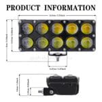 2pcs Projecteur antibrouillard à 10 lentille (blanc+jaune) – Image 4
