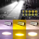 2pcs Projecteur antibrouillard à 10 lentille (blanc+jaune) – Image 3