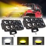 2pcs Projecteur antibrouillard à 10 lentille (blanc+jaune)