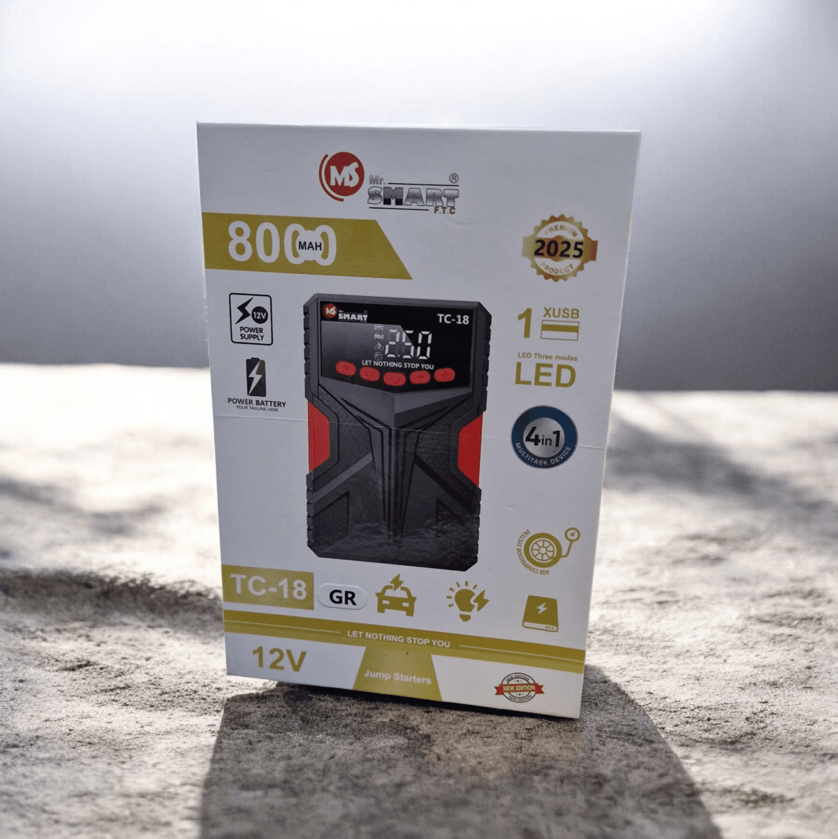 Booster batterie et compresseur multifonctions 4en1 8000mAh – Image 3