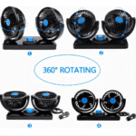 Ventilateur De Voiture 12v Doubles Têtes Rotatives – Image 3