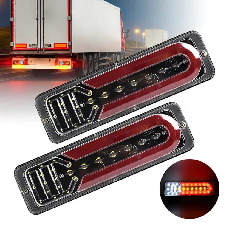 Feux Arriere LED pour Camion 2pcs 12V 24V – Clignotant Dynamique Stop Veilleuse